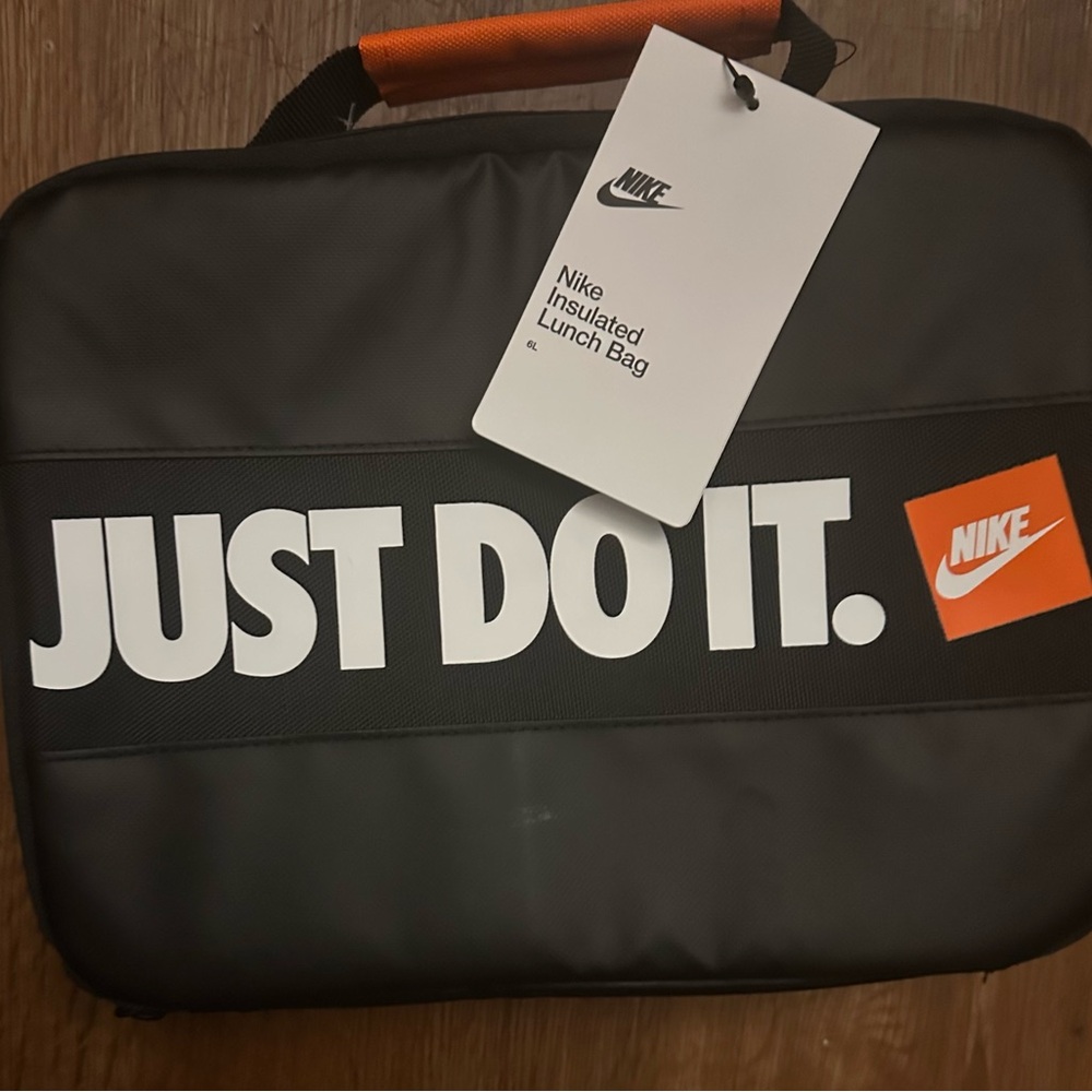 Nike Black and Orange Lunch Bag